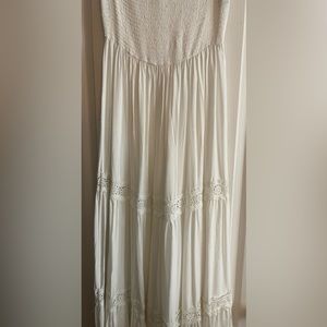 FOREVER 21 L White Tube Top Maxi Dress